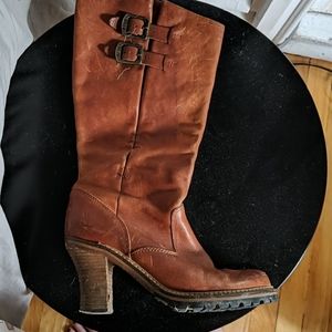 Frye Brown Heeled Boot